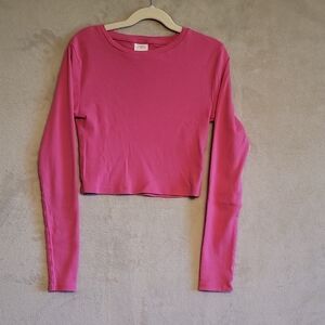 Zara Fuchsia Long Sleeve Crop Top Gorls Size 13-14